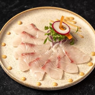Kanpachi Sashimi with Miso Sauce
